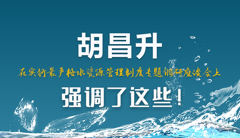 图解|胡昌升在实行最严格水资源管理制度专题调研座谈会上强调了这些!