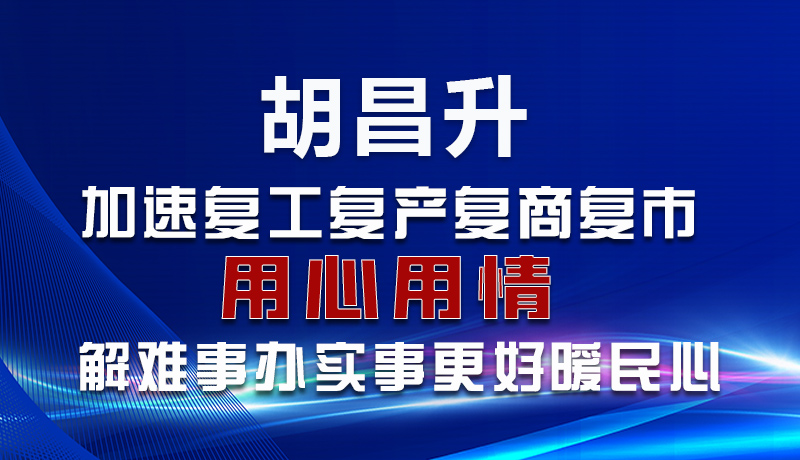 图解|胡昌升:加速复工复产复商复市 用心用情解难事办实事更好暖民心