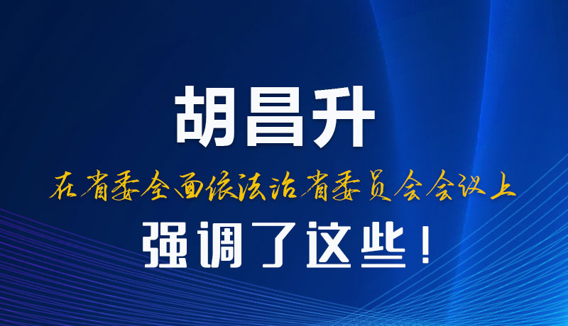 图解|胡昌升在省委全面依法治省委员会会议上强调了这些！