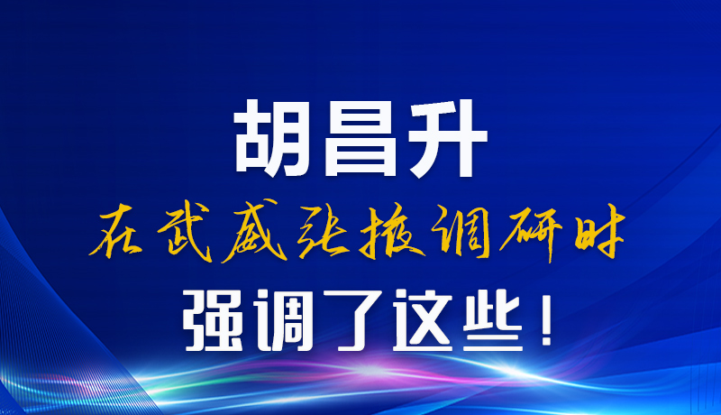 图解|胡昌升在武威张掖调研时强调了这些!