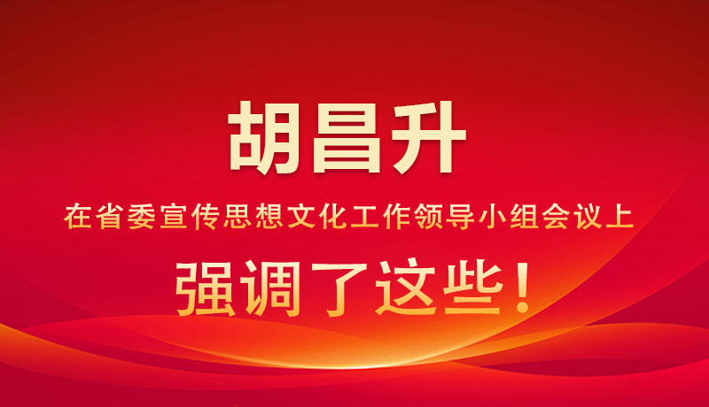 图解|胡昌升在省委宣传思想文化工作领导小组会议上强调了这些！